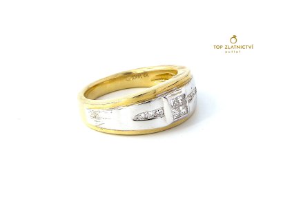 Zlatý prsten s diamanty 10.64g