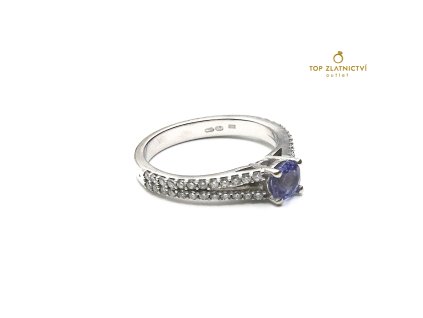 113890 zlaty prsten s tanzanitem a diamanty 3 10g
