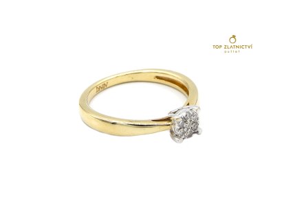 Zlatý prsten s diamanty 2.27g