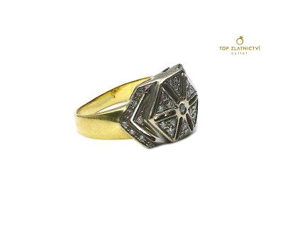 Zlatý prsten s diamanty 6.69g