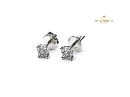 Zlaté náušnice s diamanty 2.12g
