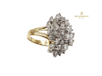 Zlatý prsten s diamanty 12.16g