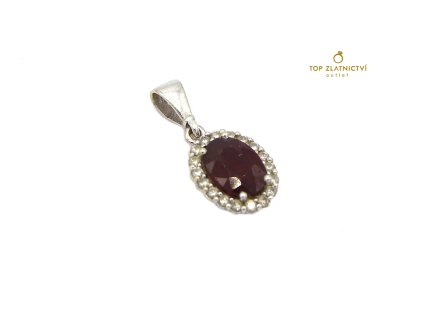 Zlatý přívěsek s rubínem a diamanty 0.74g