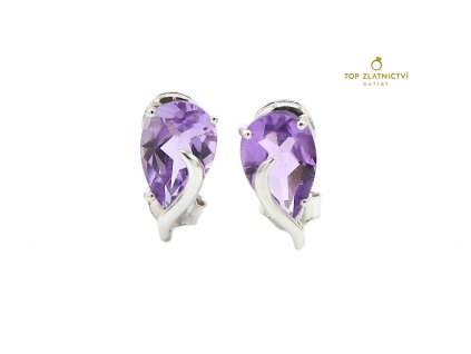 Zlaté náušnice s topazem 1.69g