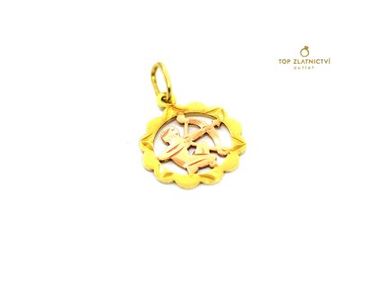 Zlatý přívěsek 0.61g - Střelec