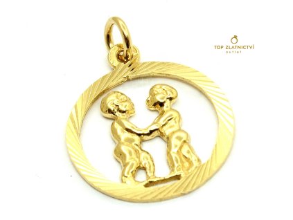 Zlatý přívěsek 1.53g - blíženci