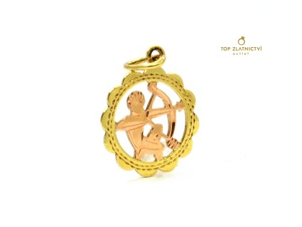 Zlatý přívěsek 0.62g - střelec
