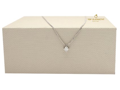 Zlatý řetízek s přívěskem s diamantem 2.81g