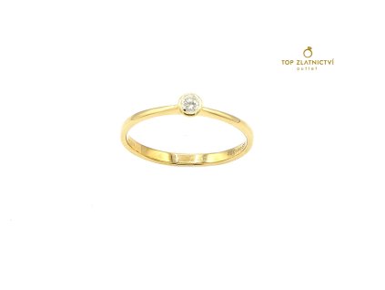 Zlatý prsten s diamantem 1.23g