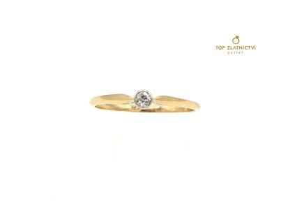 Zlatý prsten s diamantem 1.48g
