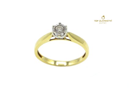Zlatý prsten s diamantem 2.43g