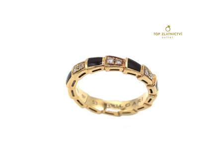 Zlatý prsten s diamanty BVLGARI 4.18g