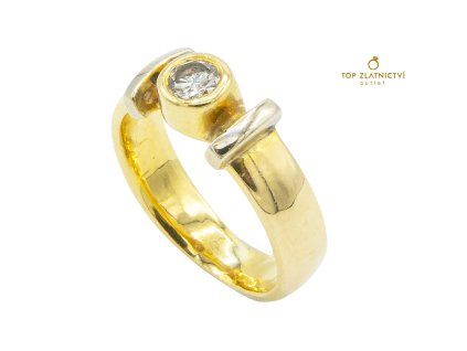 Zlatý prsten s diamantem 4.86g