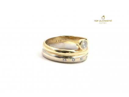 Zlatý prsten s diamanty 5.93g