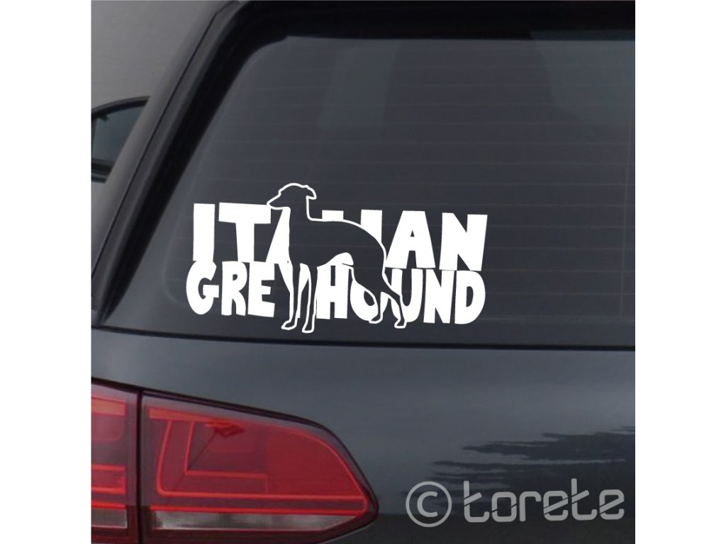Italský Chrtík nálepka - Italienisches Windspiel Aufkleber - Italian Greyhound sticker