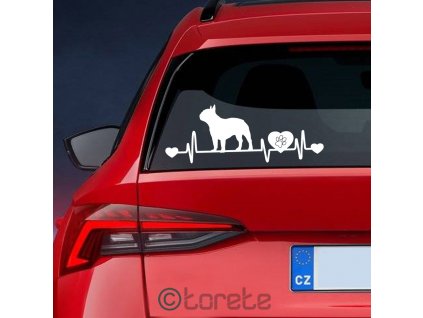 Francouzský buldoček nálepka-Französische Bulldogge Aufkleber - French Bulldog sticker
