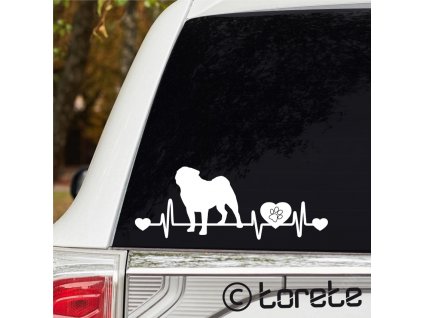 Mops nálepka-Mops Aufkleber - pug sticker