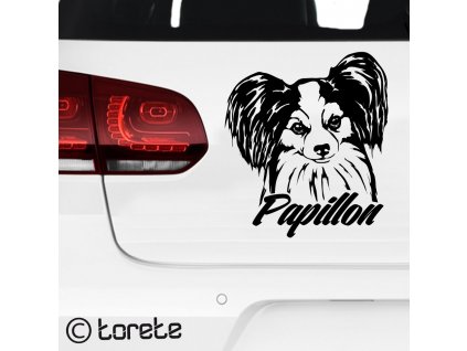 Papillon nálepka sticker -Kontinentaler Zwergspaniel Aufkleber