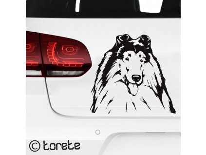 Langhaarcollie Aufkleber - Kolie nálepka - Rough Collie sticker - DLHOSRSTÁ KÓLIA lepka