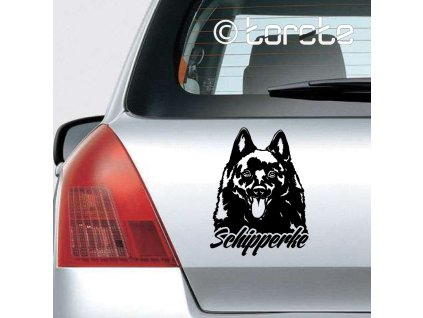 Schipperke sticker aufkleber  naklejka na samochód    autómatrica  autocollant de voiture nálepka