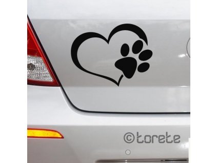 Heart and Paw sticker - Nálepka srdce pac - Aufkleber Herz und Pfote