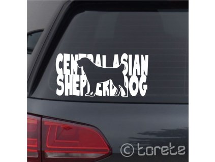 Středoasijský pastevecký pes nálepka- Zentralasiatischer Owtscharka Aufkleber - Central Asian Shepherd Dog sticker