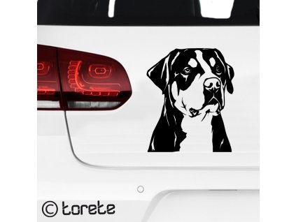 Veliki švicarski planšarski pes lepka - Greater Swiss Mountain Dog sticker - Velký švýcarský salašnický pes nálepka - Grosser schweizer Sennenhund Aufkleber