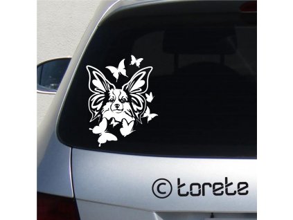 Papillon nálepka sticker -Kontinentaler Zwergspaniel Aufkleber