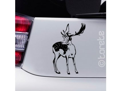 European fallow deer sticker - danek nalepka - Damhirsch aufkleber -