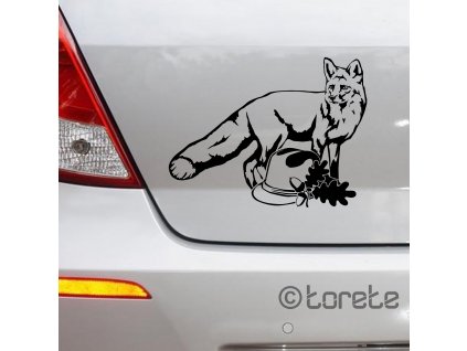 liska myslivost nalepka - fox sticker - fuchs aufkleber