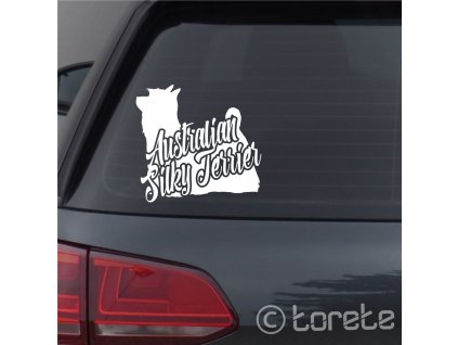 Australský Silky terrier nálepka-Australian Silky Terrier Aufkleber - sticker - Austrálsky hodvábny teriér lepka