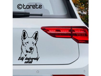 bily svycarsky ovcak nalepka White Swiss Shepherd Dog Weißer Schweizer Schäferhund