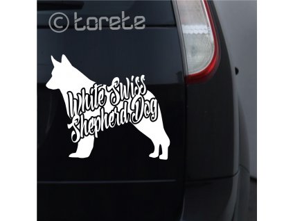 White Swiss Shepherd Dog sticker - Bílý švýcarský ovčák nalepka-Weisser Schweizer Schäferhund -