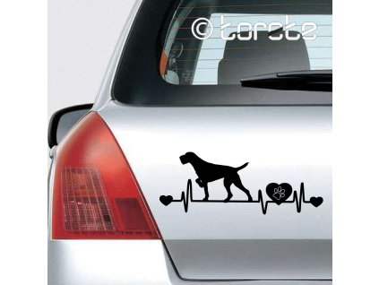 Nemecký drôtosrstý stavač lepka German Wirehaired Pointer sticker Deutsch Drahthaar aufkleber Německý ohař drátosrstý nalepka