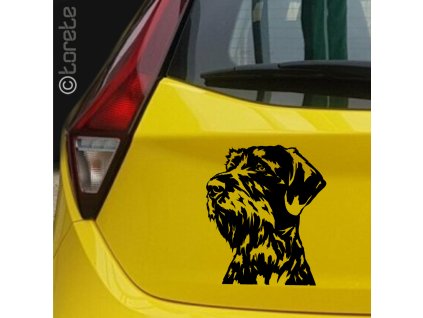 Nemecký drôtosrstý stavač lepka  German Wirehaired Pointer  sticker Deutsch Drahthaar aufkleber Německý ohař drátosrstý nalepka