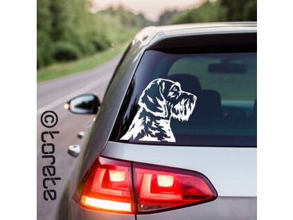 Nemecký drôtosrstý stavač lepka German Wirehaired Pointer sticker Deutsch Drahthaar aufkleber Německý ohař drátosrstý nalepka