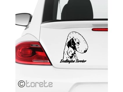 Bedlington Terrier naklejka na samochód  autocollant de voiture  autómatrica sticker aufkleber nalepka