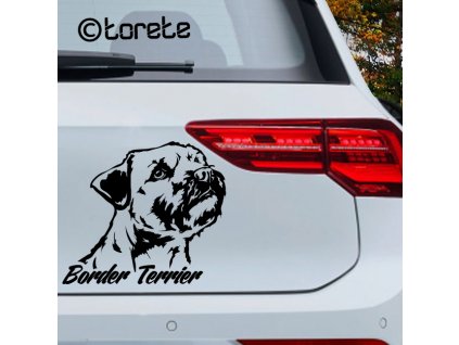 Border Terrier aufkleber sticker naklejka na samochód autómatrica autocollant de voiture- Border teriér nálepka