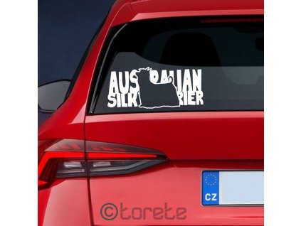 Australský Silky terrier nálepka-Australian Silky Terrier Aufkleber - sticker - Austrálsky hodvábny teriér lepka