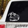 Dlouhosrsté morče Morče nálepka - Meerschweinchen  Langhaar Hausmeerschweinchen Aufkleber - Long haired guinea pig sticker