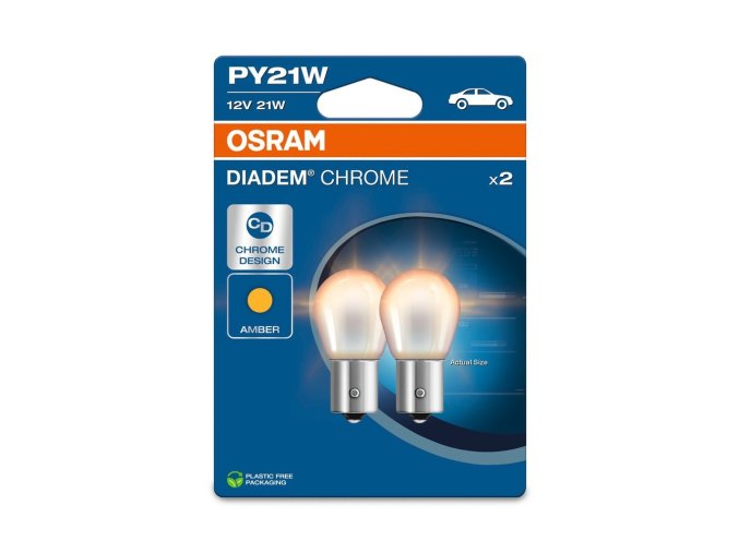 [7507DC 2BL] 12V 21W BAU15s PY21W Diadem Chrome Osram Blister Ecopack