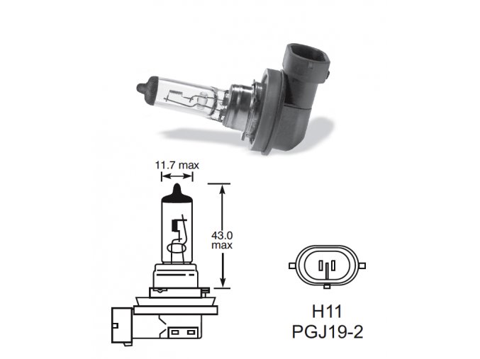 12V H11 55W PGJ-2, Osram