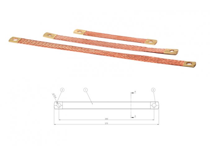 uzemňovací pásek 250mm/20mm2/10mm