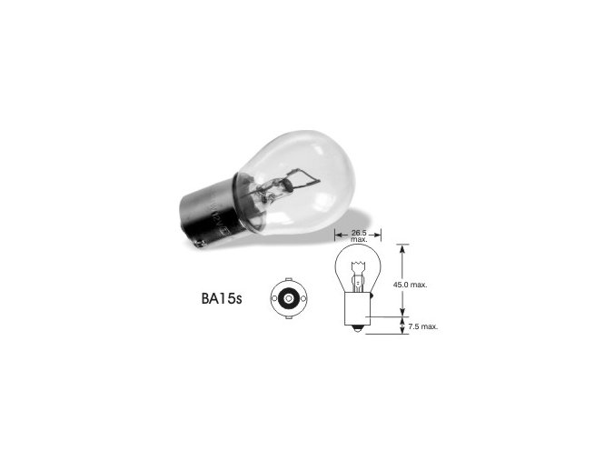 12V 21W Ba15s 18 x 35mm, malá baňka, Elta