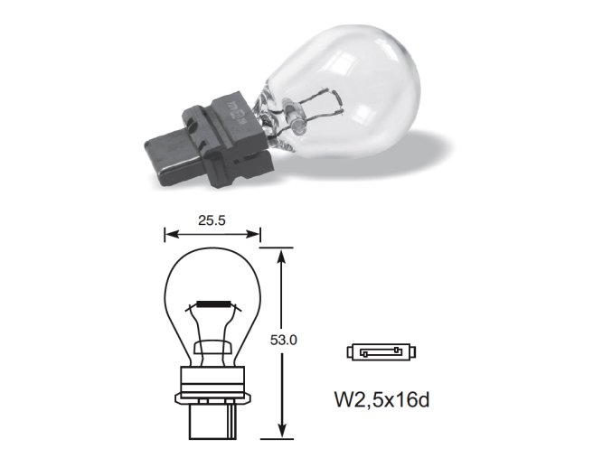 12V 27W  3156 W2,5 x 16d, Elta