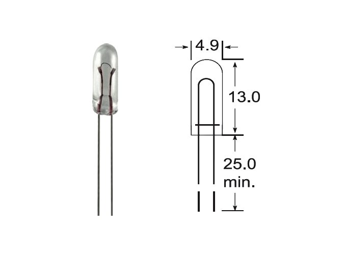 12V 100mA T1 1/2 4,9 x 13, Elta