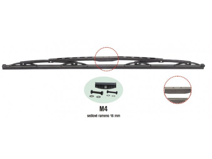 standardní truckový stěrač 32"/800mm, sedlo