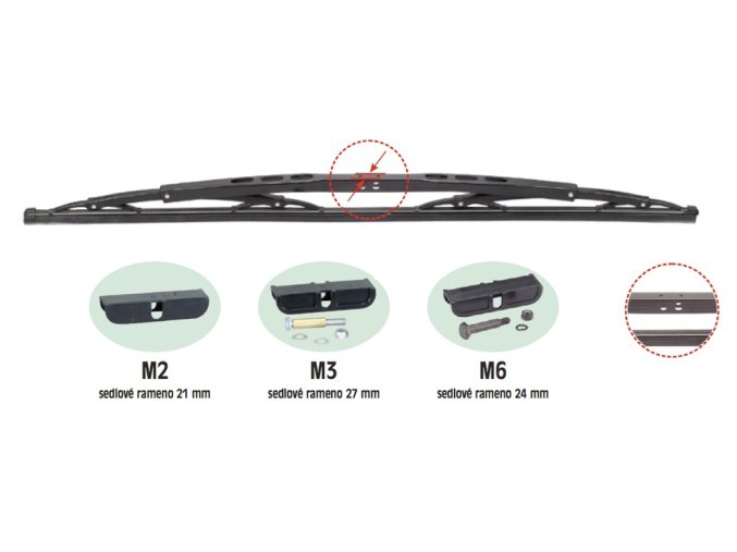 standardní truckový stěrač 40"/1000mm, sedlo