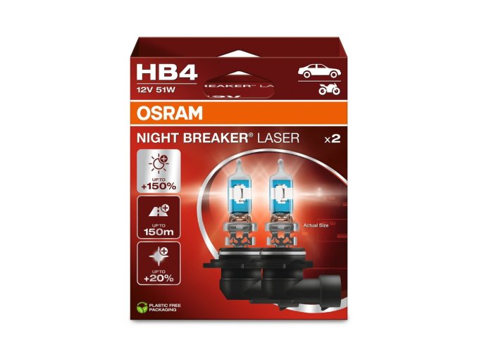 [9006NL 2HB] 12V 55W P22D HB4 NIGHT BREAKER® LASER BOX 02 Ecopack