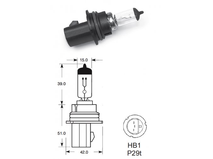 12V HB1 65-45W P29t, Elta